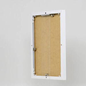 Hliníkový obrazový rám Quadro 20x30 cm z bílého muzejního skla s efektem