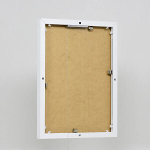 Hliníkový obrazový rám Quadro 20x30 cm z bílého muzejního skla s efektem