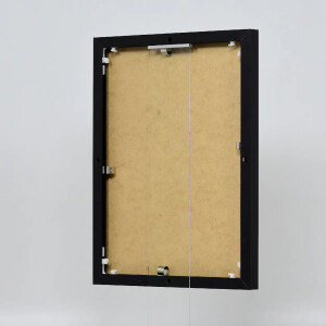 Hliníkový obrazový rám Quadro 21x28 cm z černého muzejního skla s efektem