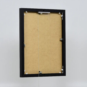 Hliníkový obrazový rám Quadro 21x28 cm z černého muzejního skla s efektem