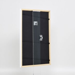 Efektní rám na obrazy z masivního dřeva profil 39 bílý 50x50 cm muzejní sklo