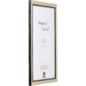 Effect Dřevěný rámeček s širokým stříbrným profilem 13x18 cm s muzejním sklem