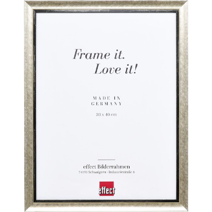 Effect Dřevěný rámeček na fotografie 20x30 cm s muzejním sklem, stříbrný