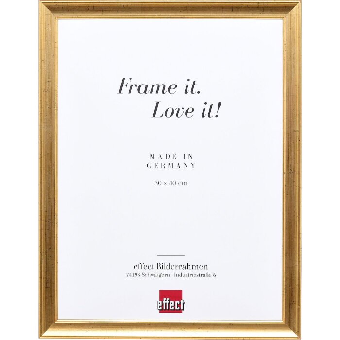 Effect dřevěný rámeček s profilovým lemem 41 antikzlatý 20x28 cm s muzejním sklem