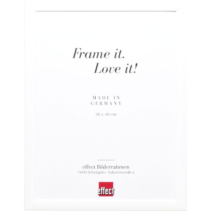 Effect Dřevěný rámeček na obraz s profilovým lemem bílý lesklý 24x30 cm sklo muzejní