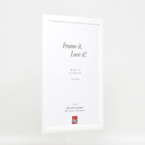 Effect Dřevěný rámeček na obraz s profilovým lemem bílý lesklý 24x30 cm sklo muzejní