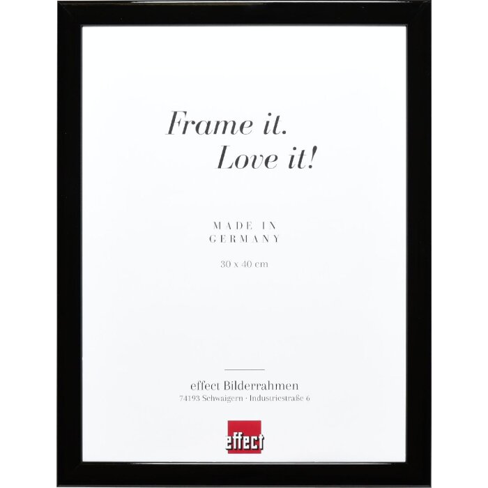 Effect Dřevěný rámeček na obraz Profil 43 černý lesklý 59,4x84,1 cm muzejní sklo
