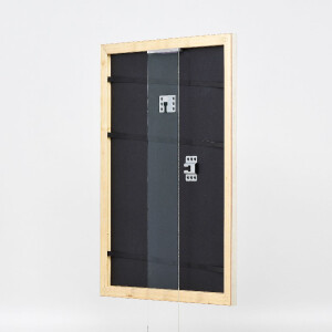 Effect Dřevěný rámeček pro obrazy 62x93 cm s muzejním sklem, stříbrný profil