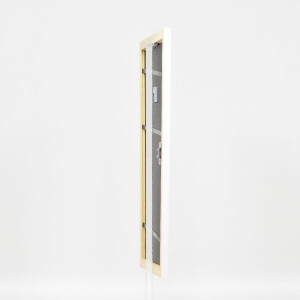 Effect Dřevěný rámeček na obraz Profil 43 bílý lesklý s muzejním sklem