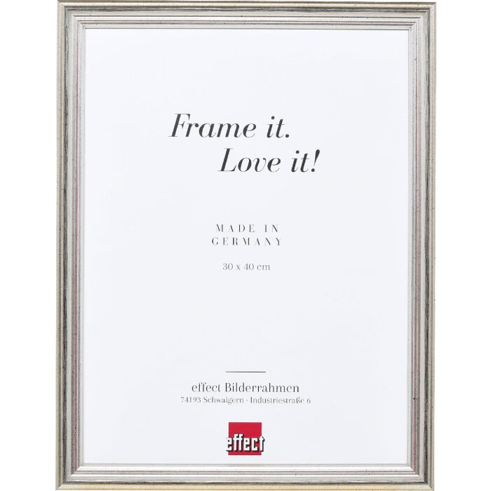 Effect Dřevěný rámeček pro obrazy 50x50 cm stříbrný barokní styl muzejní sklo