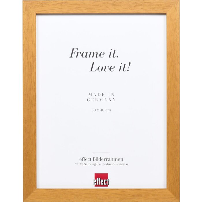 Dřevěný rám na obrazy s profilem 52 v barvě dubu 9x13 cm s muzejním sklem