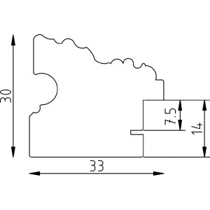 Effect Dřevěný barokní zlatý rám s muzejním sklem 18x27 cm