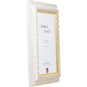 Effect Dřevěný rámeček na obraz s barokním profilováním 80 bílý 50x70 cm s muzejním sklem