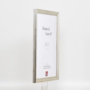 Efektní dřevěný obrazový rám profil 85 stříbrný 7x10 cm muzejní sklo