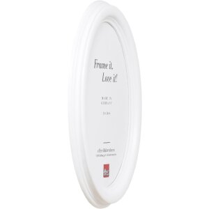 Effect Oválný dřevěný fotorámeček s profilovým lemem 5x7 cm bílý