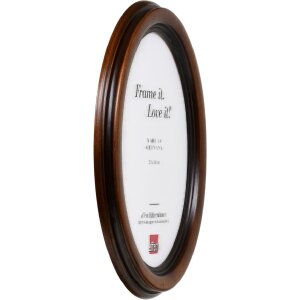 Effect Oválný dřevěný fotorámeček s profilovým rámem 5x7 cm oříškově hnědý