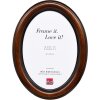 Effect Oválný dřevěný fotorámeček s profilovým rámem 5x7 cm oříškově hnědý