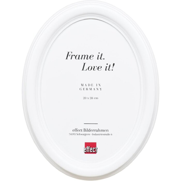 Effect Oválný rámeček na obraz z masivního dřeva 24x30 cm bílý