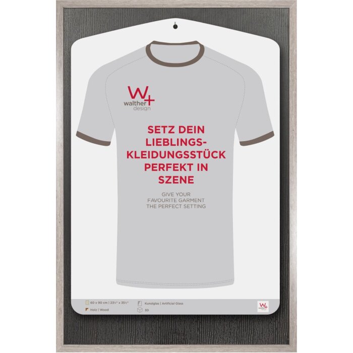 Dřevěný rám Walther Stockholm 3D jersey rám šedý 60x90 cm umělecké sklo