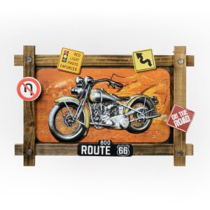 ZEP kovová dekorace na zeď GRANTS 59x40x4 cm motorka