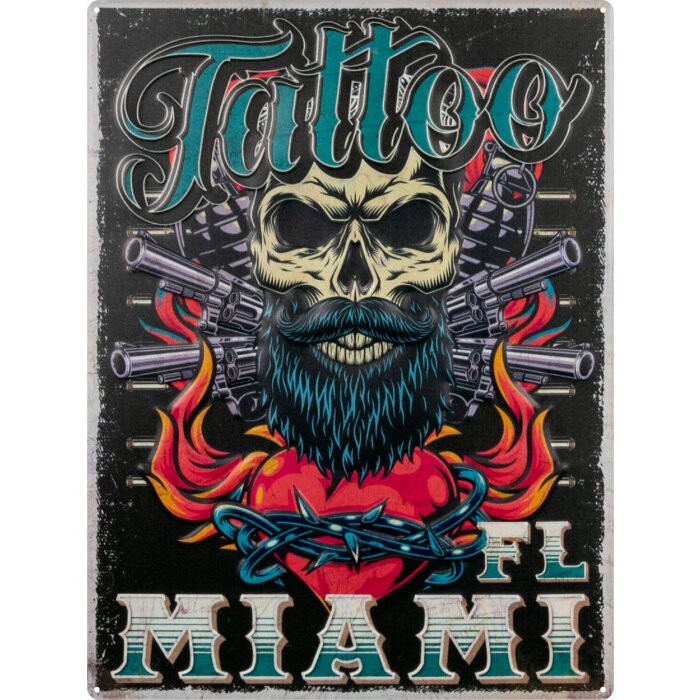 ZEP plechová cedule TATTOO 47x35x0,5 cm Miami