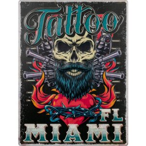ZEP plechová cedule TATTOO 47x35x0,5 cm Miami