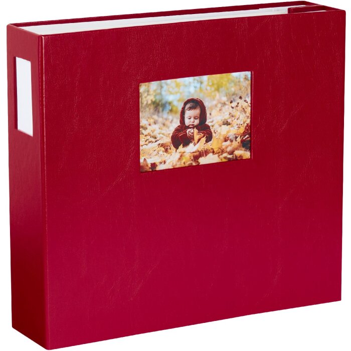 HNFD fotoalbum Lona červené plátno 1000 fotografií 34,5x33 cm 168 bílých stran