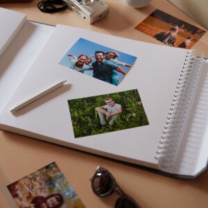 HNFD fotoalbum Lona červené plátno 1000 fotografií 34,5x33 cm 168 bílých stran