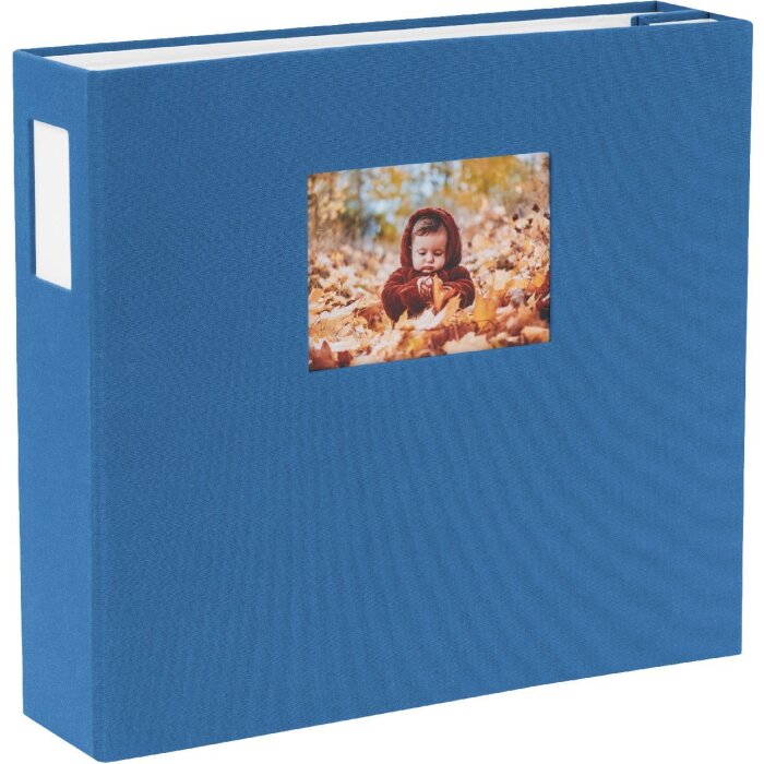 HNFD Fotoalbum Lona Blue Linen 1000 fotografií 34,5x33cm 168 bílých stran