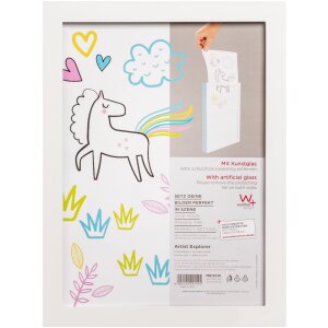 Dřevěný rám Walther Artist Explorer 21x29,7 cm bílý s uměleckým sklem