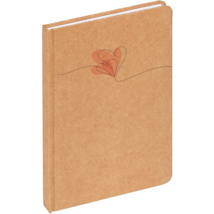 Zápisník Walther Heart hnědý 21x15 cm 80 listů tečkovaný