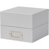 HNFD box na fotografie Sawala 10x15 cm ledově šedý se 4 přepážkami a držákem štítků