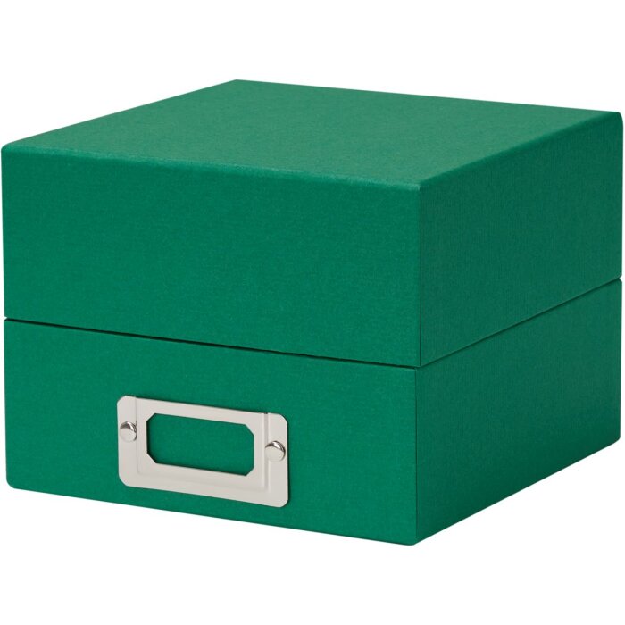 HNFD fotobox Sawala 10x15 cm jedlová zelená se 4 přepážkami a držákem na štítky