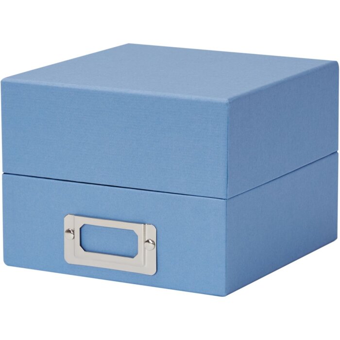 HNFD box na fotografie Sawala 10x15 cm tmavě modrý s přepážkami a držákem na štítky