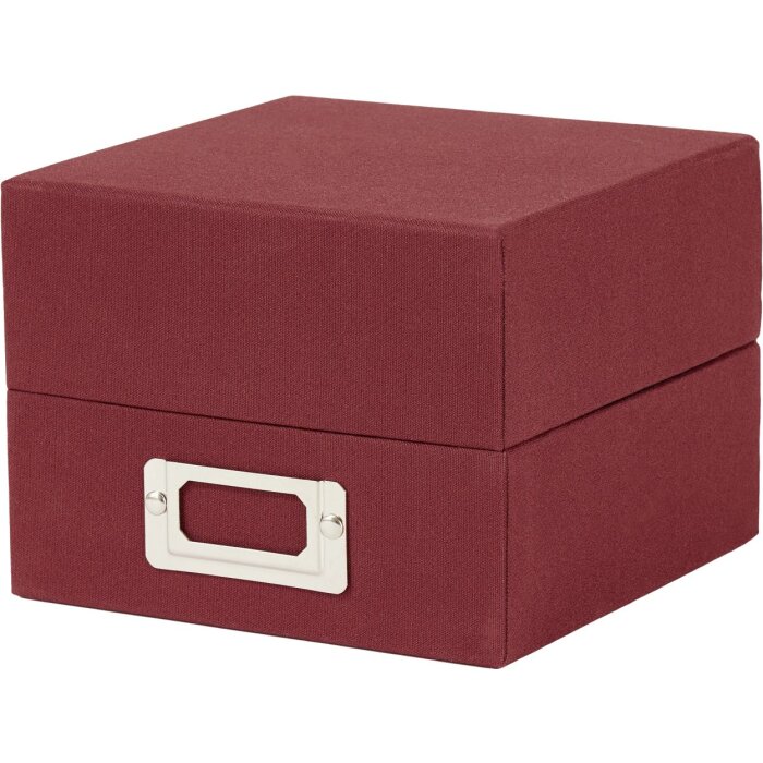 HNFD Lněný box na fotografie Sawala 700 fotografií 10x15 cm lněný vínově červený