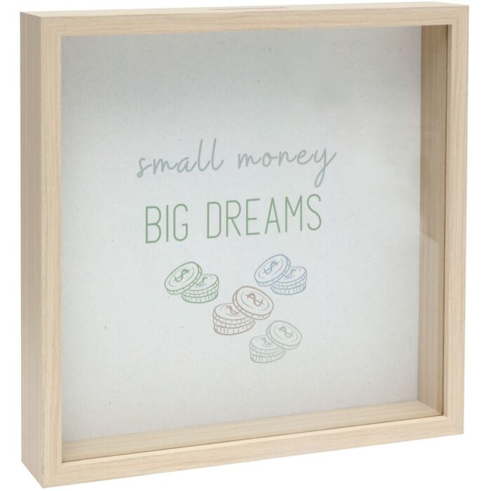 Dřevěná pokladnička Deknudt S68VD1 přírodní 18x18 cm