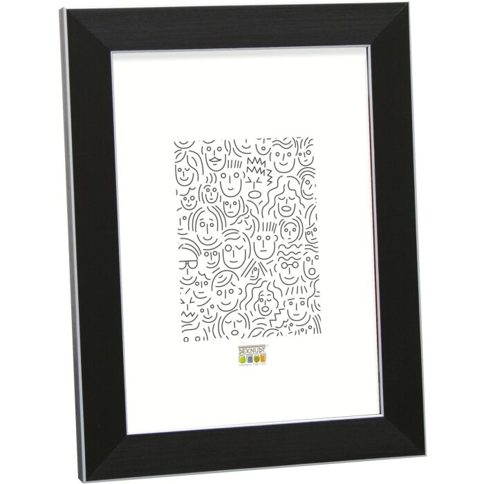 Plastový rám Deknudt S41VK2 černý se stříbrným okrajem 21x29,7 cm DIN A4