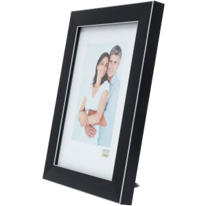 Plastový rám Deknudt S41VK2 černý se stříbrným okrajem 21x29,7 cm DIN A4