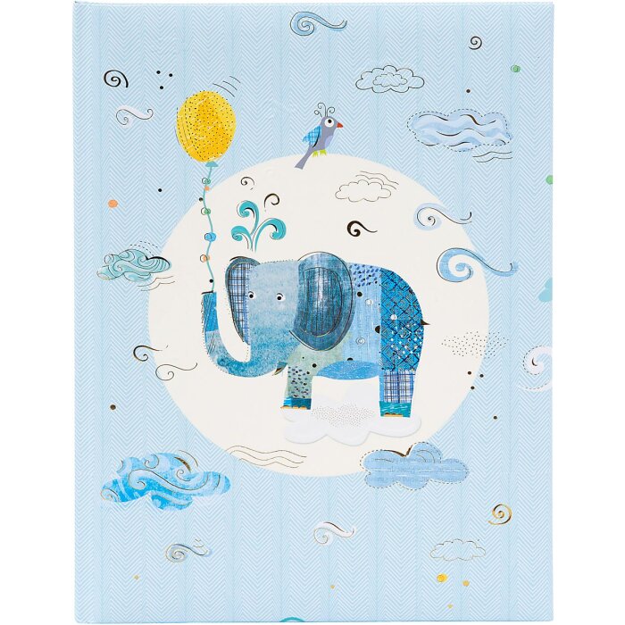 Goldbuch dětský diář Blue Elephant 21x28 cm stříbrná ražba 44 stran