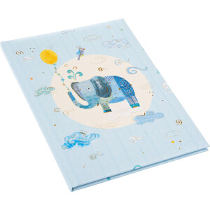 Goldbuch dětský diář Blue Elephant 21x28 cm stříbrná ražba 44 stran