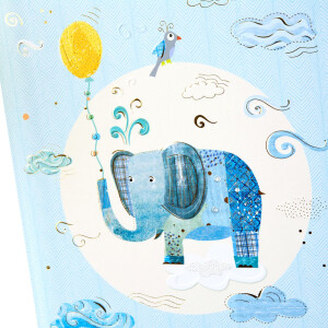Goldbuch dětský diář Blue Elephant 21x28 cm stříbrná ražba 44 stran