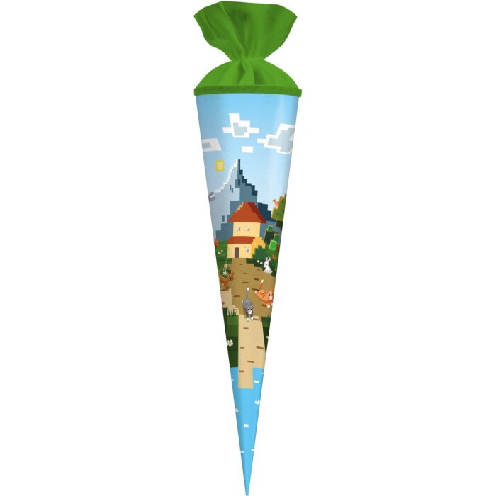 Goldbuch školní kužel My Game 70 cm pixelový design s plstěným uzávěrem