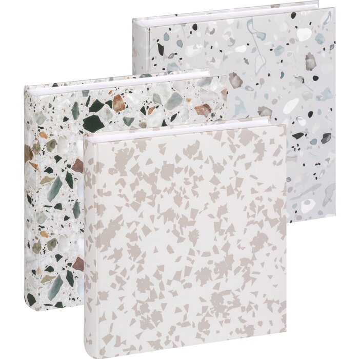 Walther fotoalbum Terrazzo Stone 30x30 cm 60 stran sklovina CD archiv