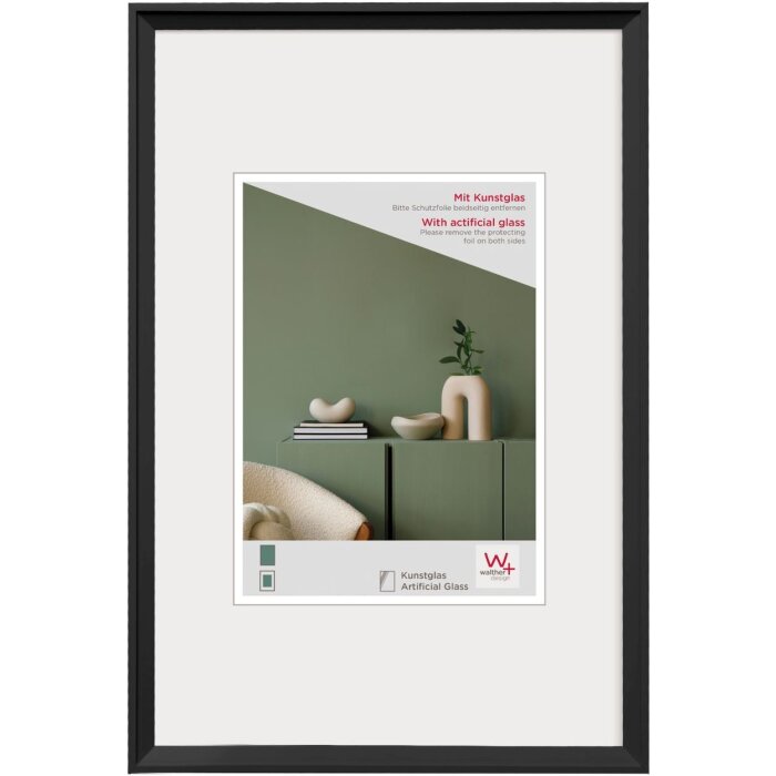 Plastový rám Walther Desire black 50x70 cm akrylové sklo