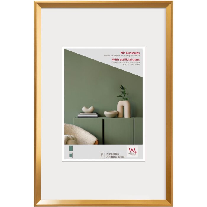 Walther plastový rám Desire 50x70 cm zlaté akrylové sklo MDF zadní panel