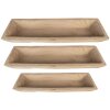 Clayre & Eef 5H0559CH Servírovací mísy 70x20x9 - 66x15x7 - 61x11x6 cm Hnědá barva