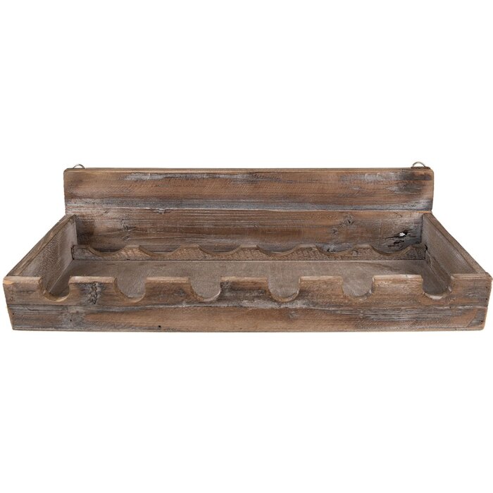 Clayre & Eef 5H0642 Stojan na láhve vína 57x28x14 cm hnědý