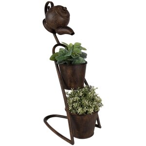 Clayre & Eef 5Y1159 Stojan na rostliny 32x20x62 cm hnědý