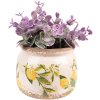 Clayre & Eef 6CE1535S Dekorace Květináč Ø 12x9 cm Žlutý