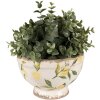 Clayre & Eef 6CE1536S Květináč s motivem citronu žlutý Ø 17x11cm